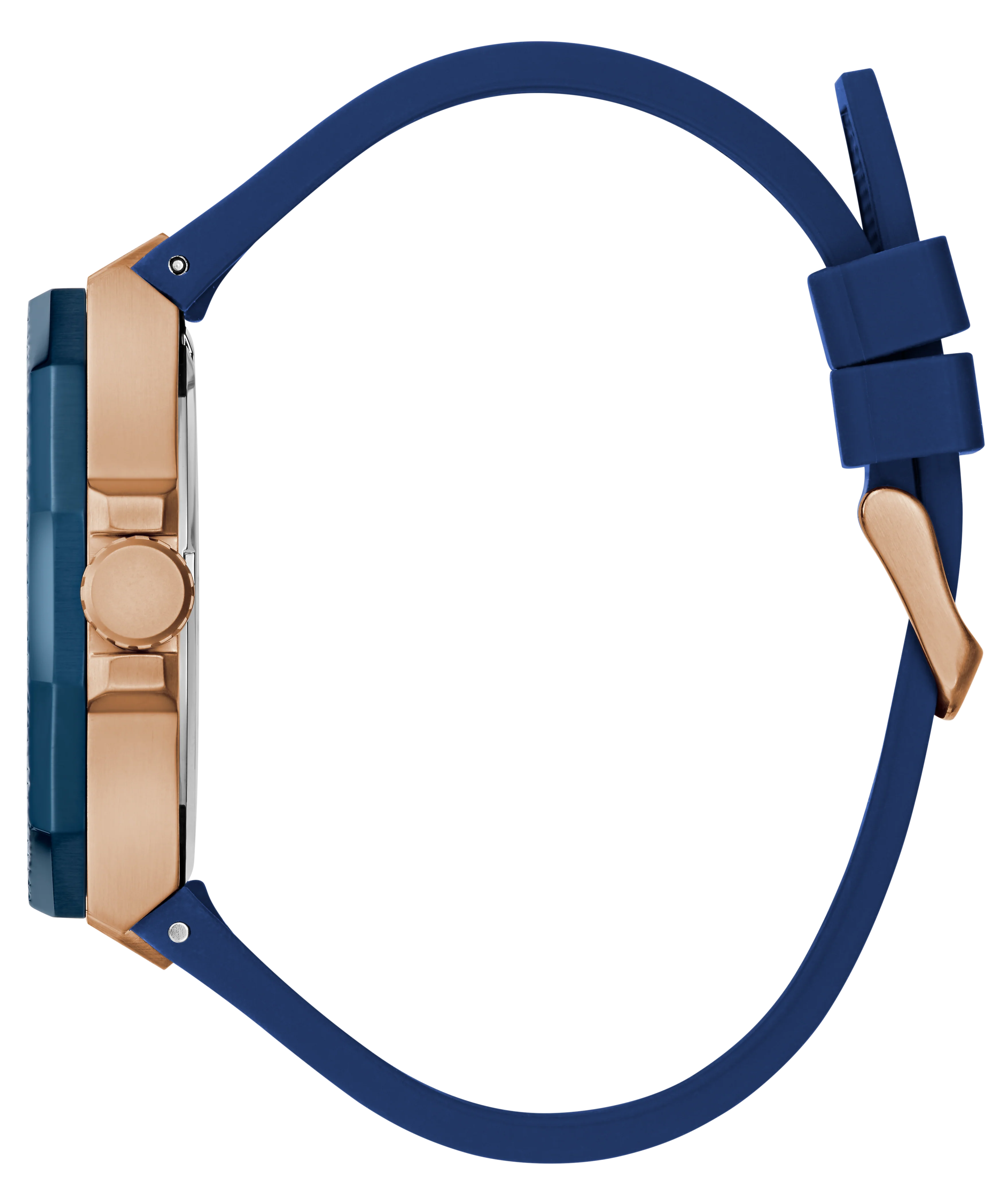 GUESS Mens Blue Rose Gold Tone Multi-function Watch - Image 7