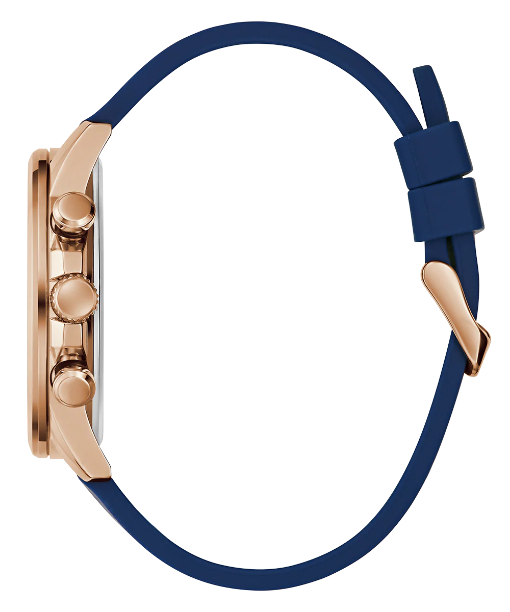 GUESS Mens Blue Rose Gold Tone Multi-function Watch - Image 8