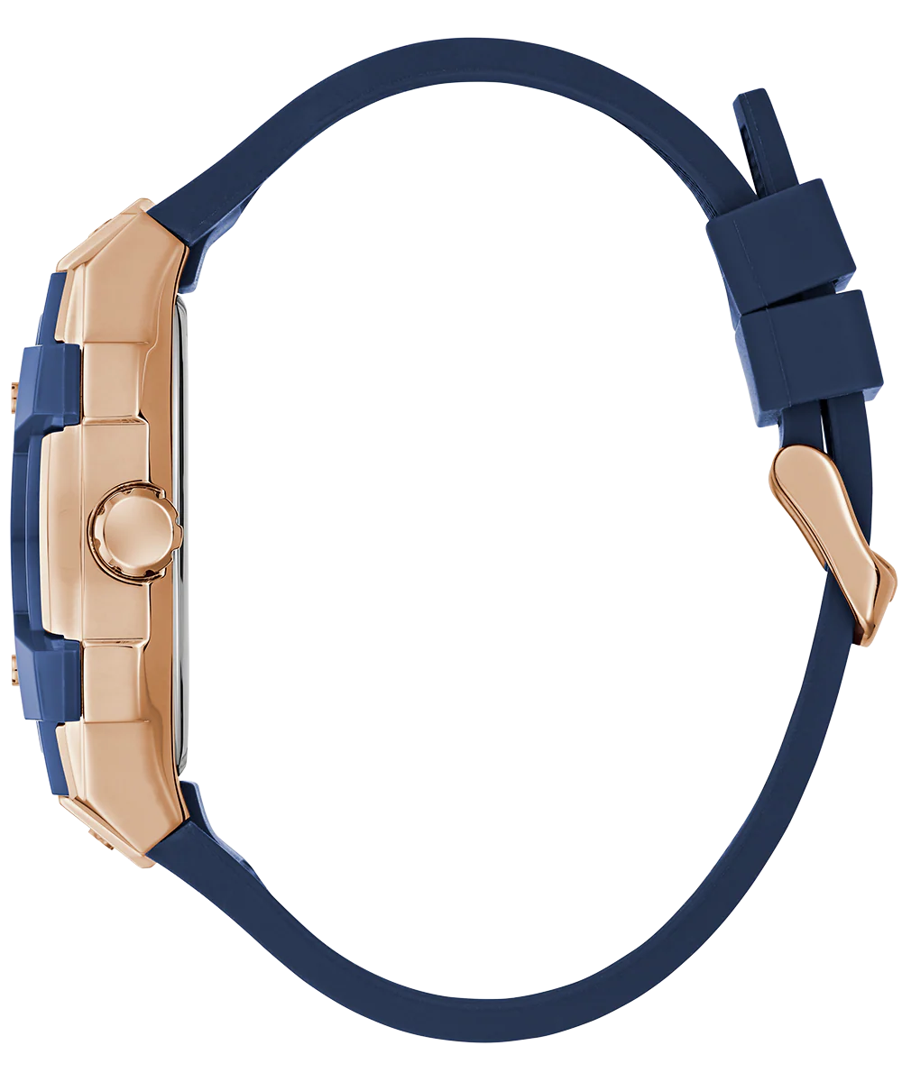GUESS Mens Blue Rose Gold Tone Multi-function Watch - Image 9