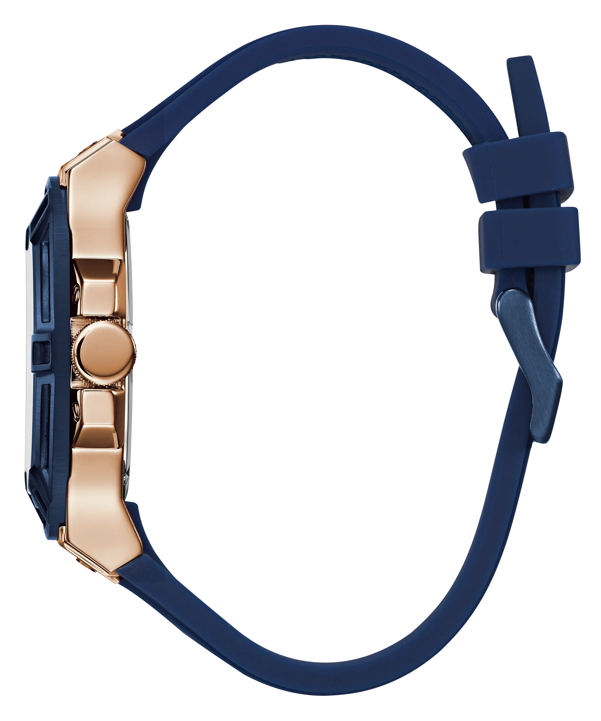 GUESS Mens Blue Rose Gold Tone Multi-function Watch - Image 2