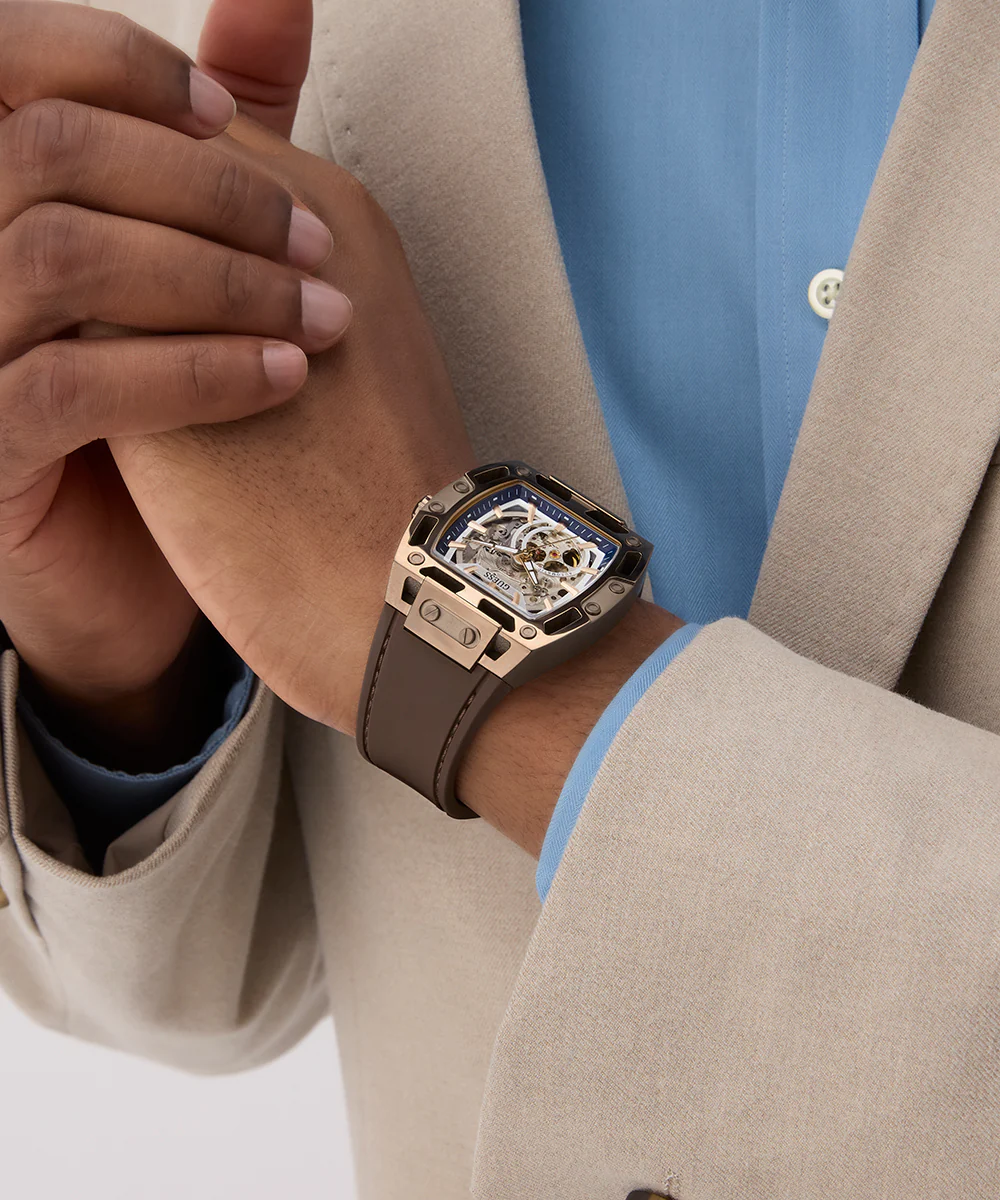 GUESS Mens Brown Coffee Automatic Watch - Image 3