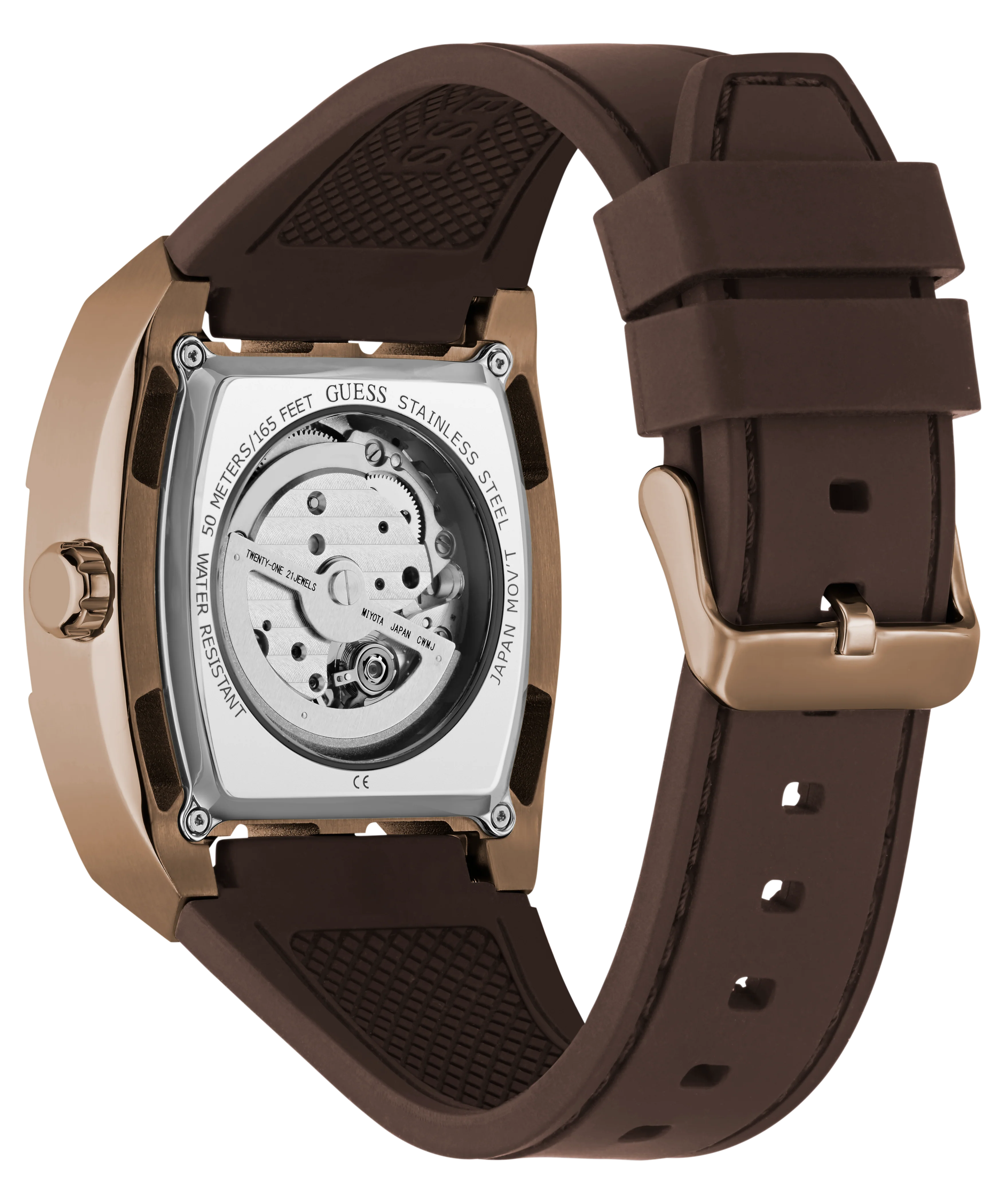 GUESS Mens Brown Coffee Automatic Watch - Image 7