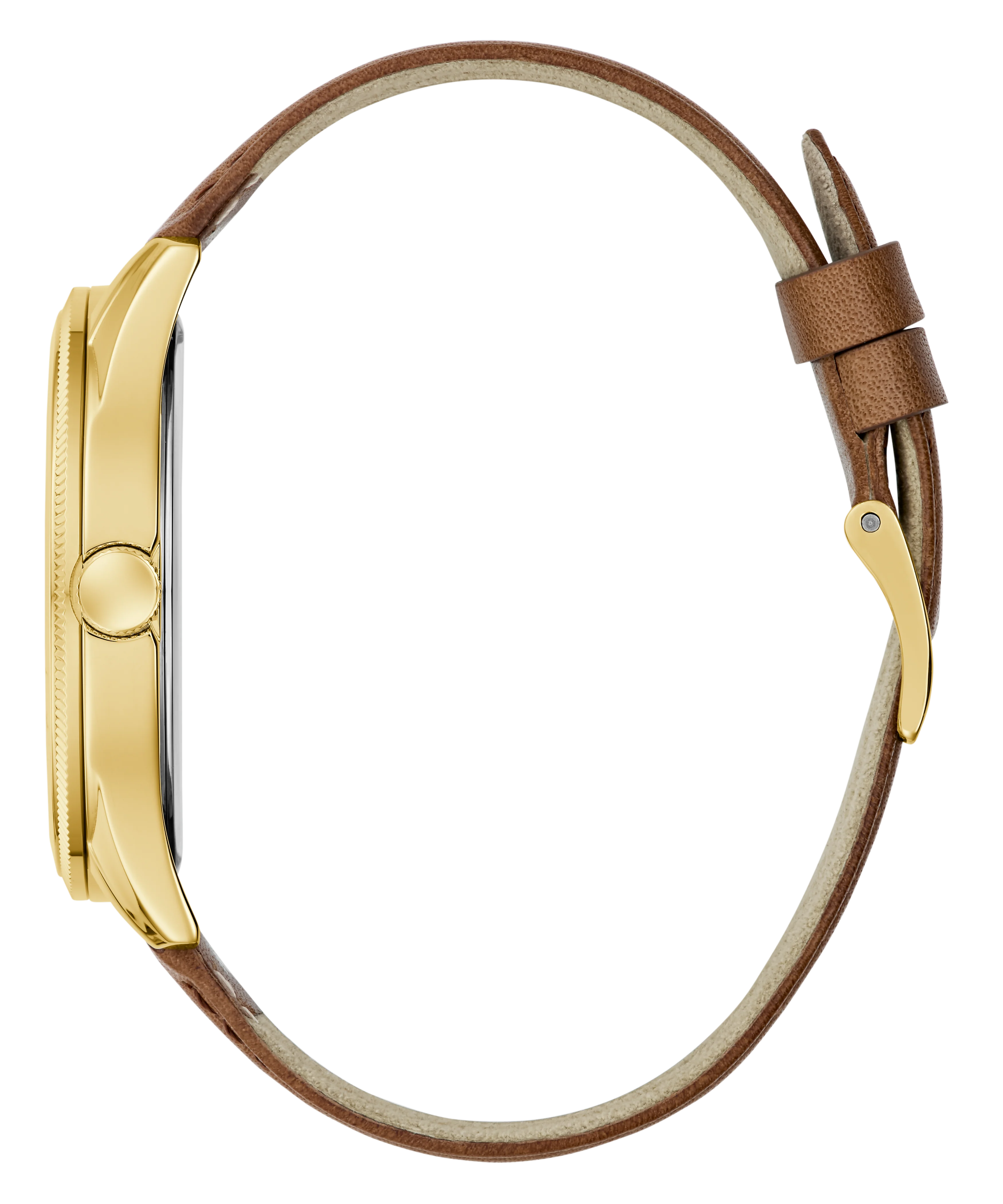 GUESS Mens Brown Gold Tone Analog Watch - Image 5