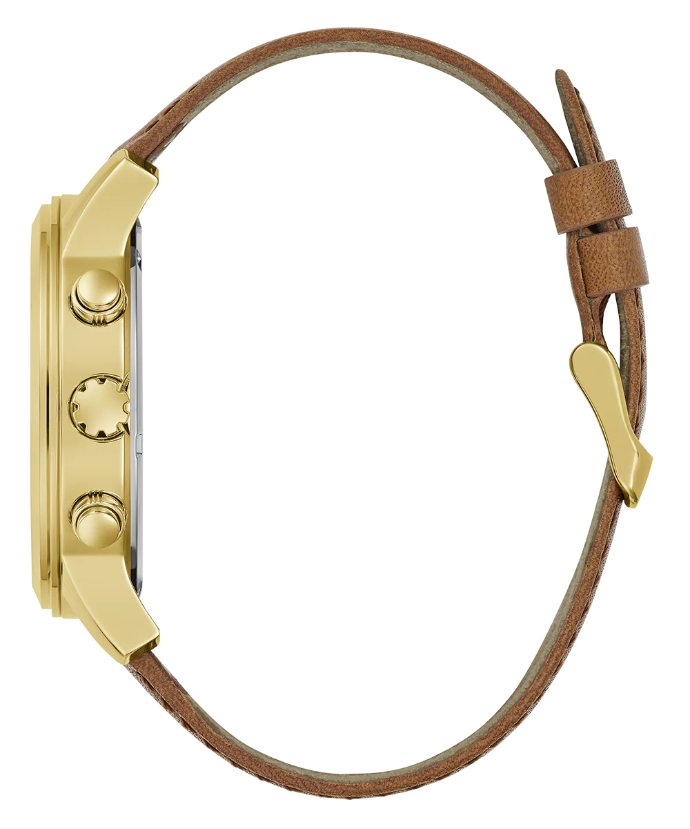 GUESS Mens Brown Gold Tone Multi-function Watch - Image 8
