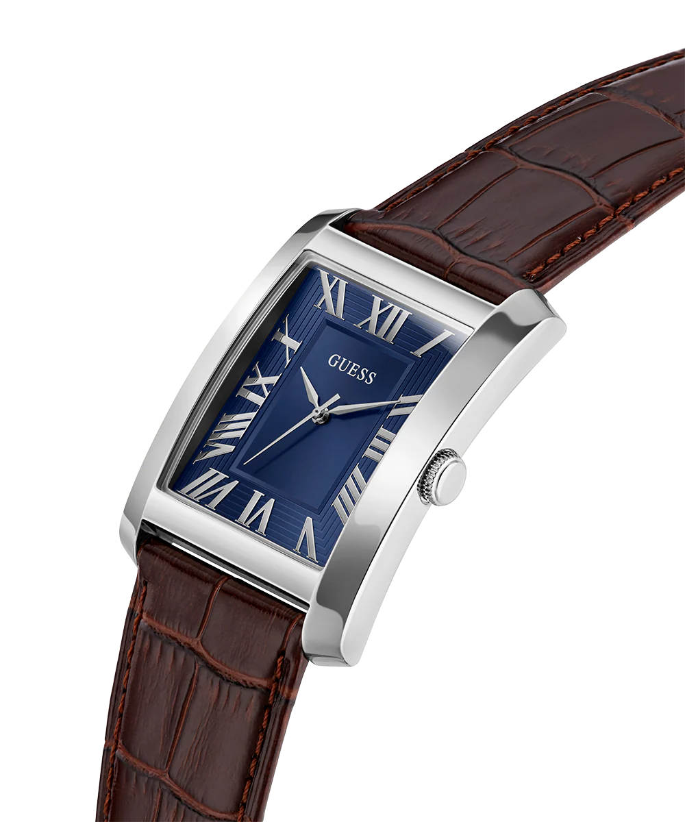 GUESS Mens Brown Silver Tone Analog Watch - Image 2