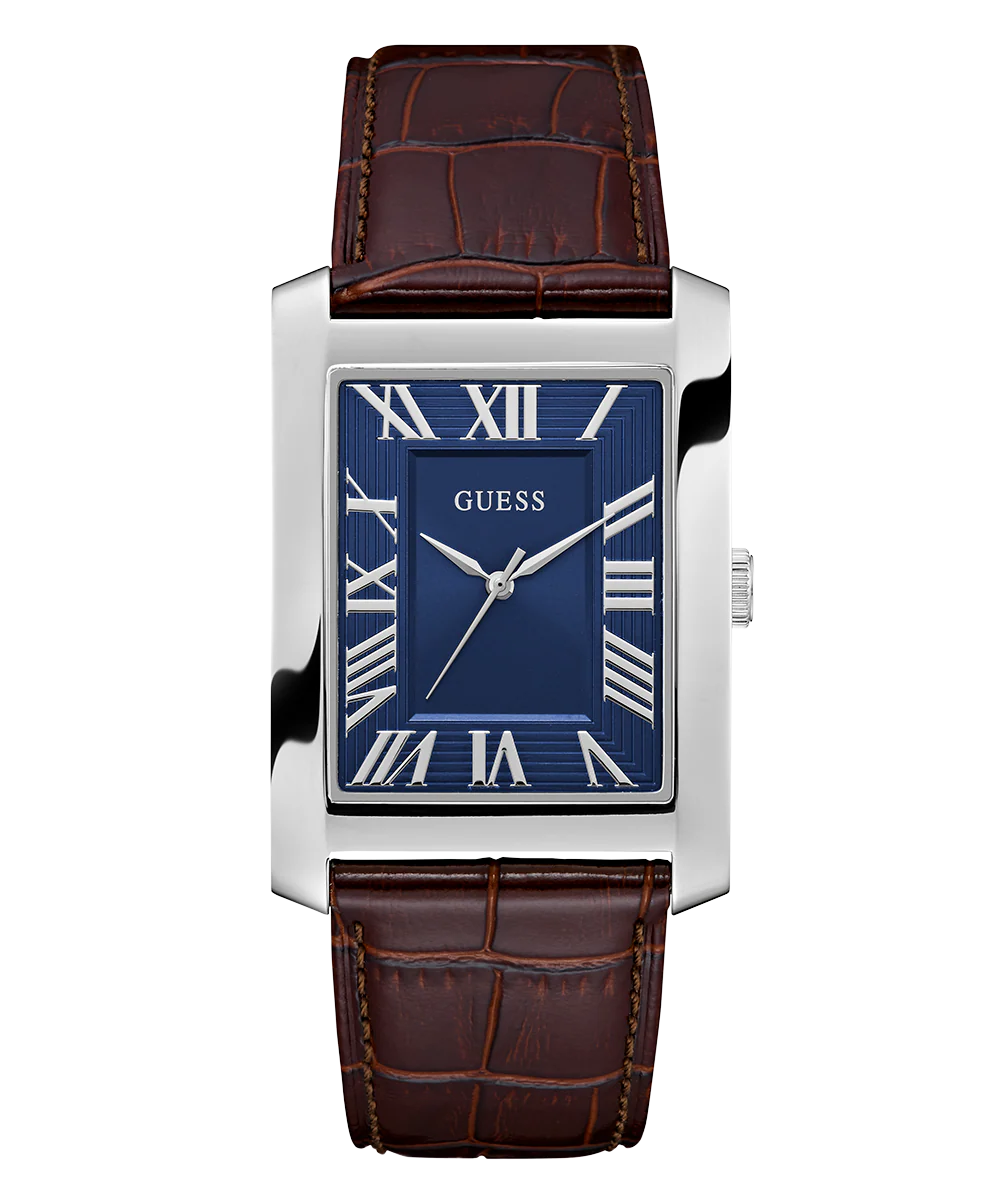 GUESS Mens Brown Silver Tone Analog Watch - Image 4