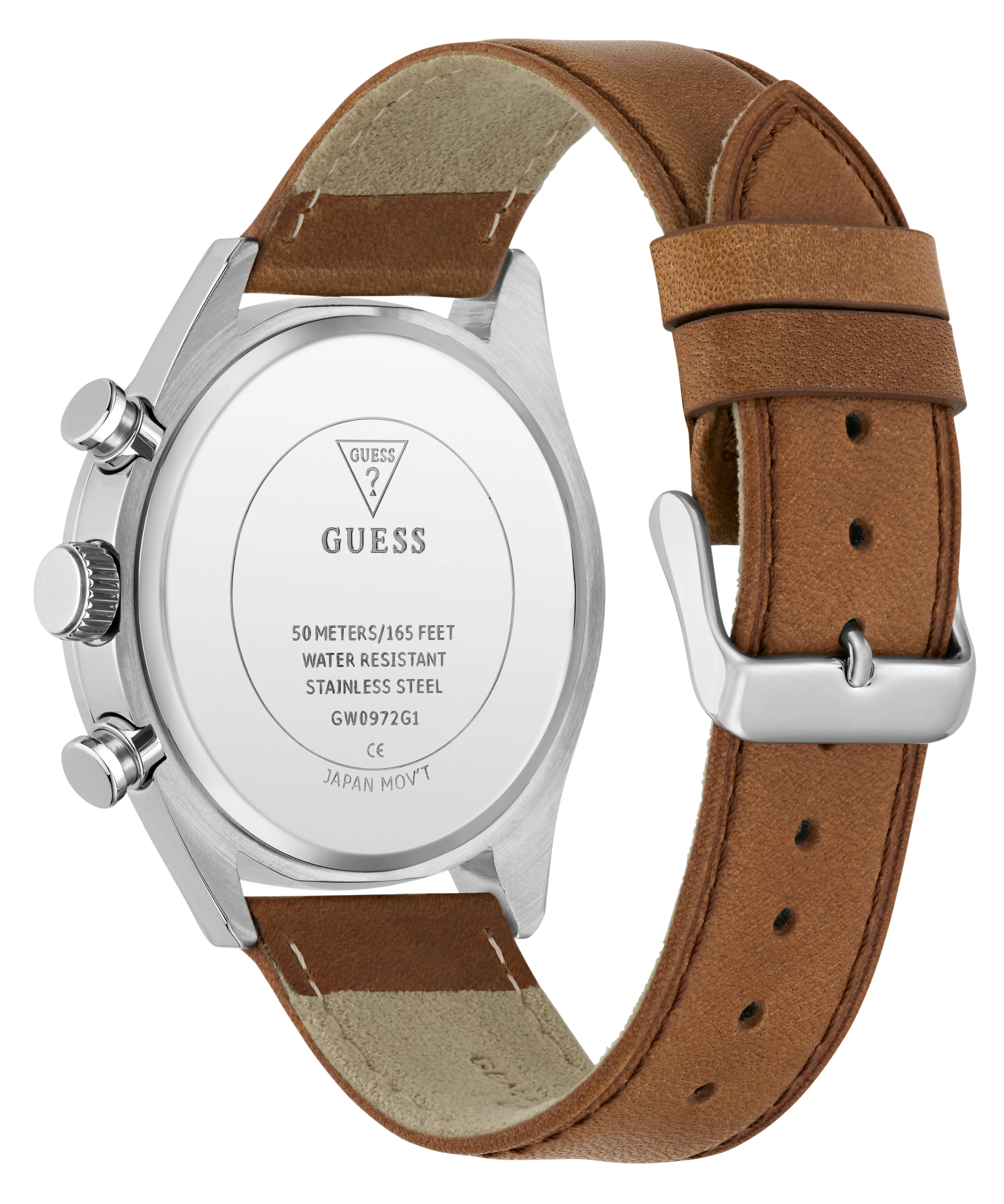 GUESS Mens Brown Silver Tone Multi-function Watch - Image 7