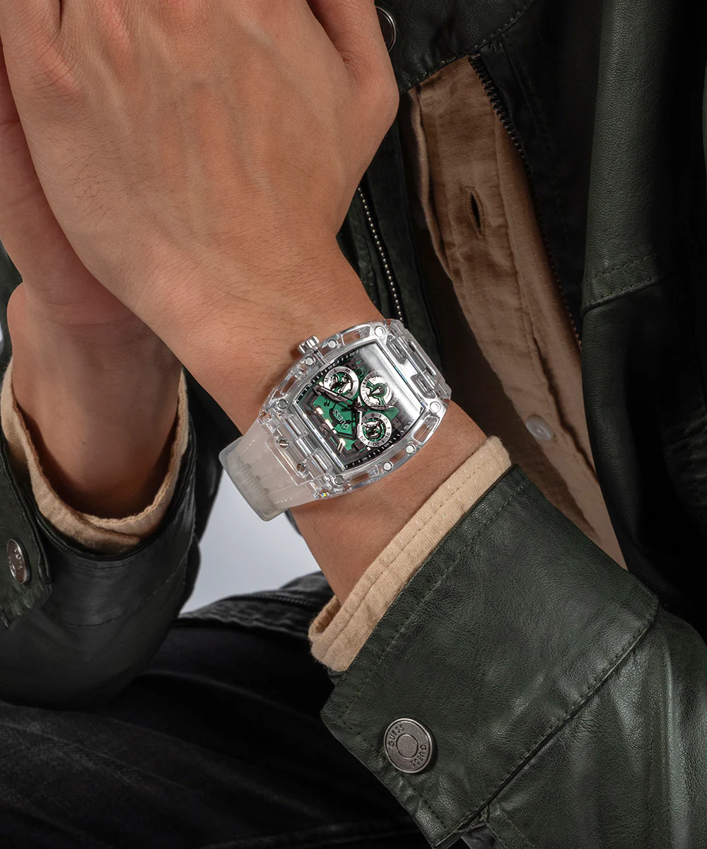 GUESS Mens Clear Multi-function Watch - Image 5