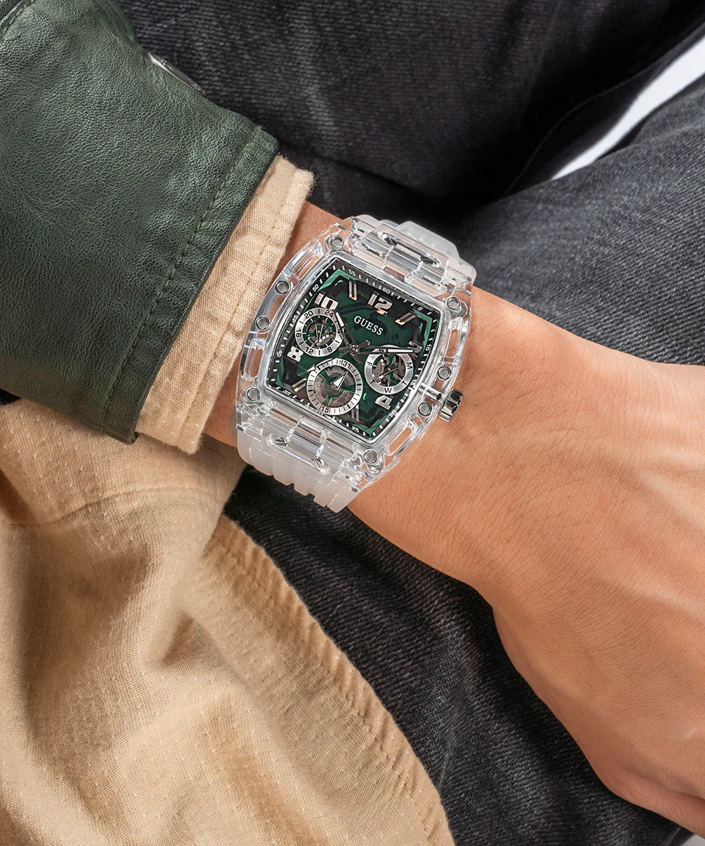 GUESS Mens Clear Multi-function Watch - Image 6