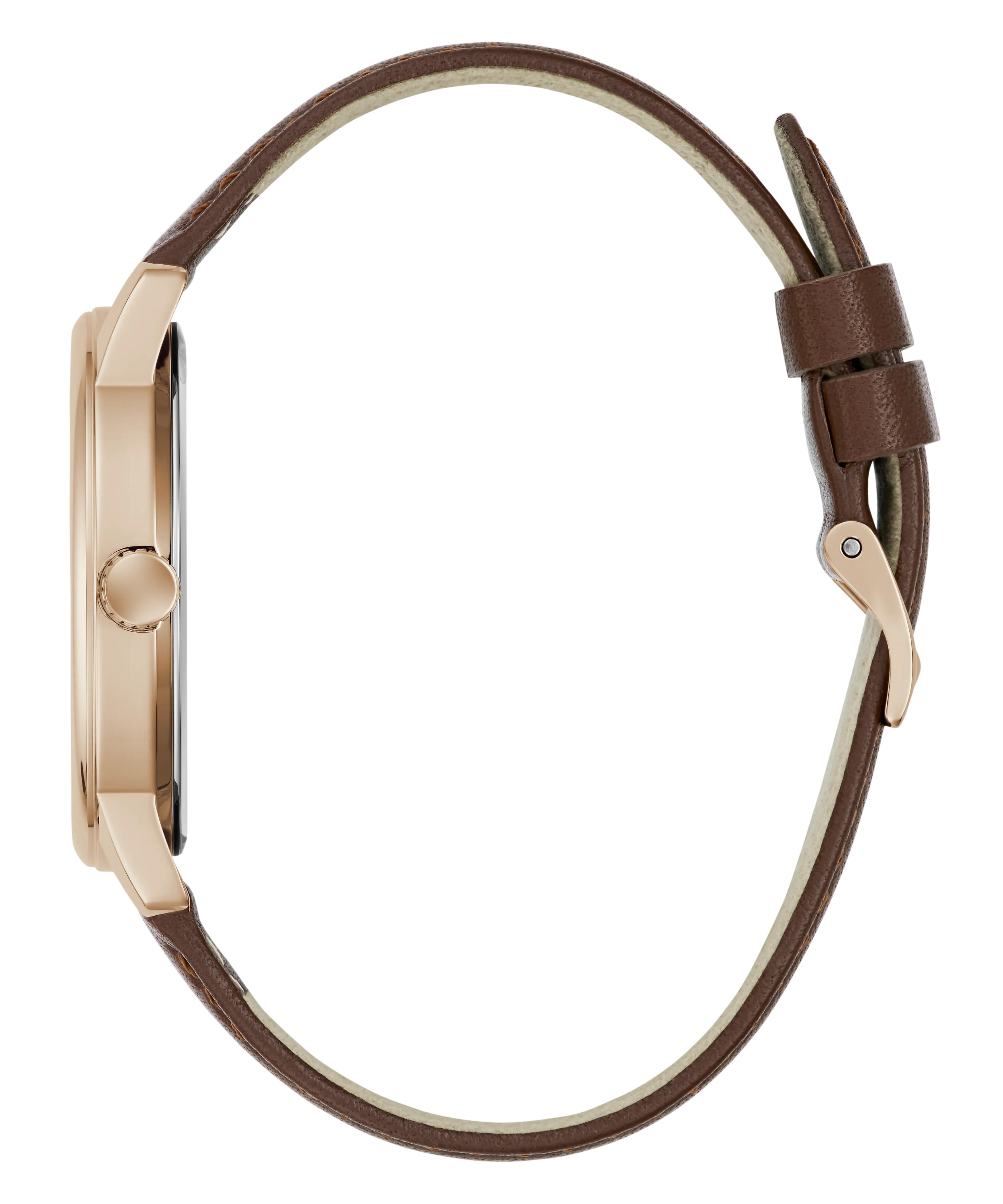 GUESS Mens Dark Brown Rose Gold Tone Analog Watch - Image 8