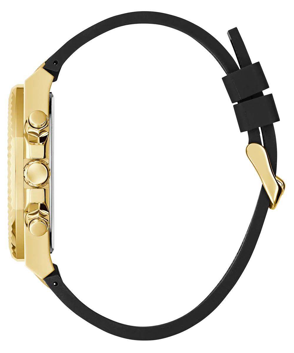 GUESS Mens Equity Black Gold Tone Multi-function Watch - Image 8