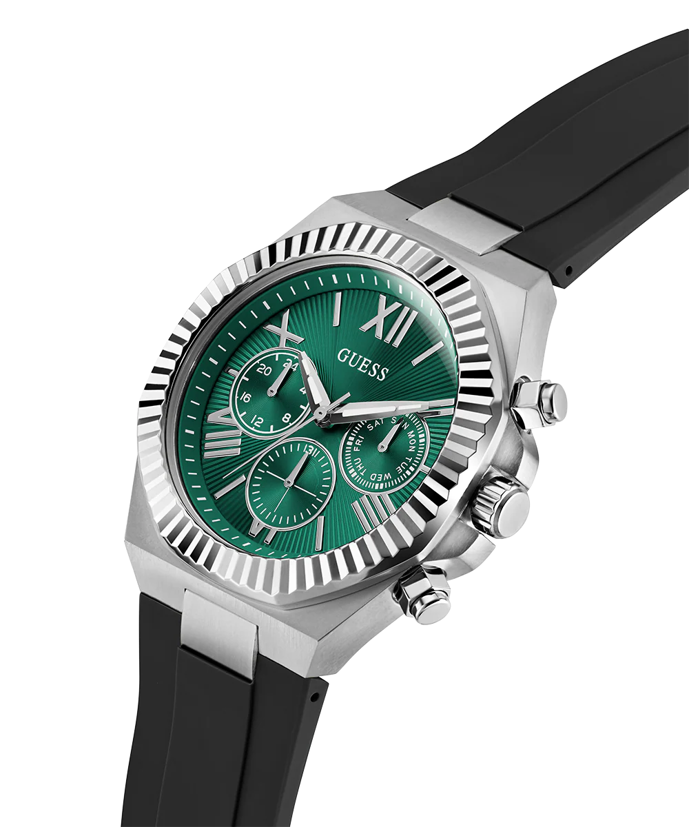 GUESS Mens Equity Black Silver Tone Analog Watch - Image 2
