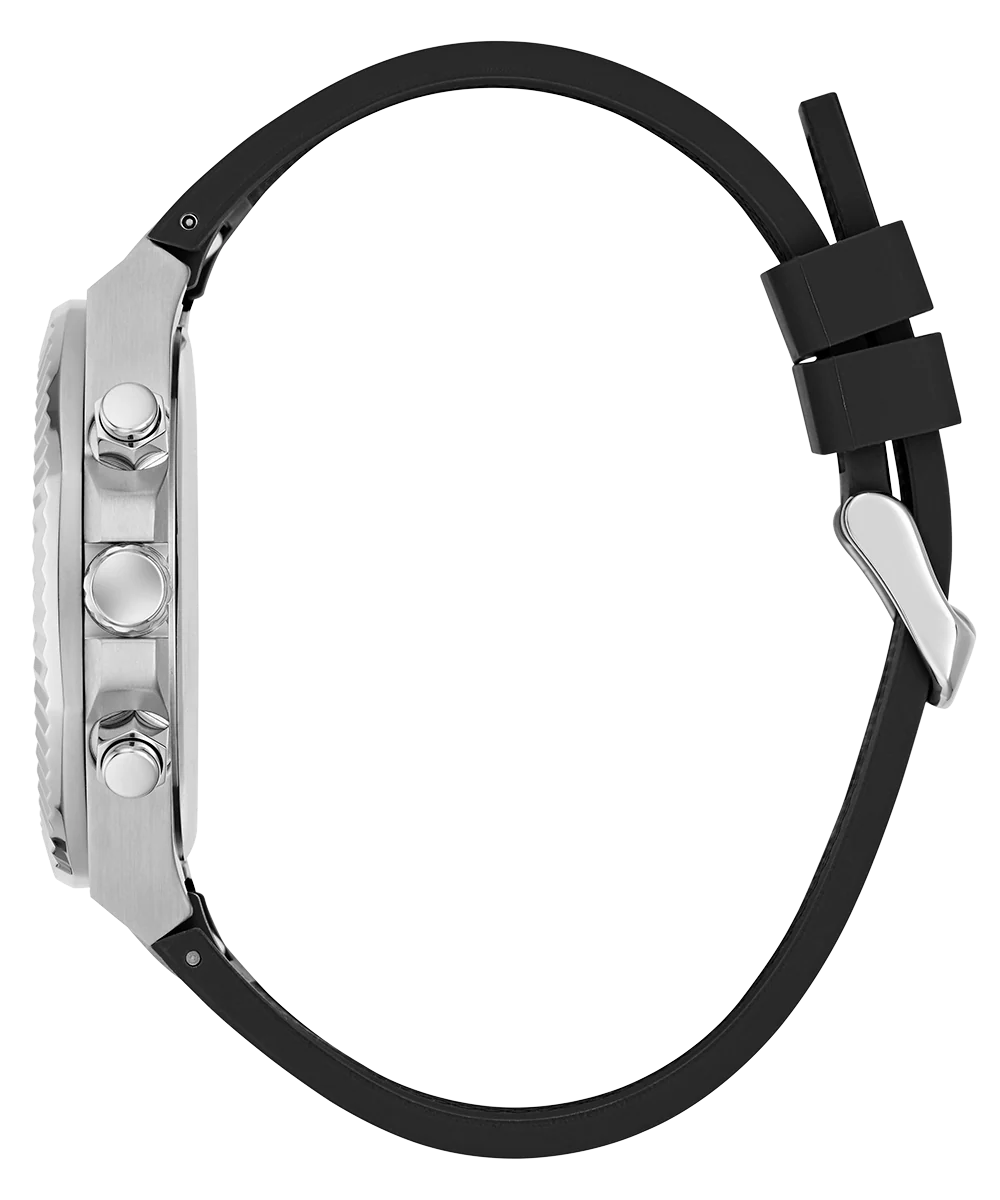 GUESS Mens Equity Black Silver Tone Analog Watch - Image 8