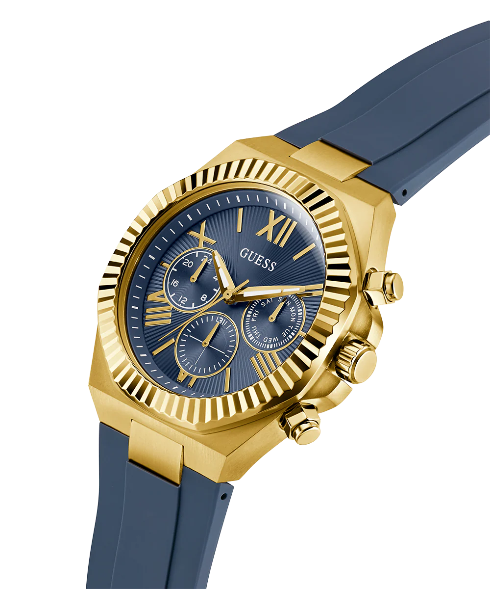 GUESS Mens Equity Blue Gold Tone Analog Watch - Image 2