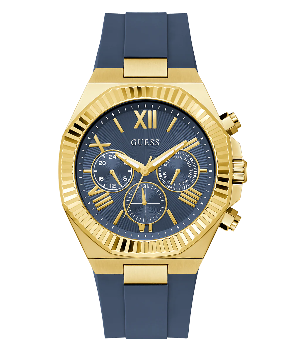 GUESS Mens Equity Blue Gold Tone Analog Watch - Image 5