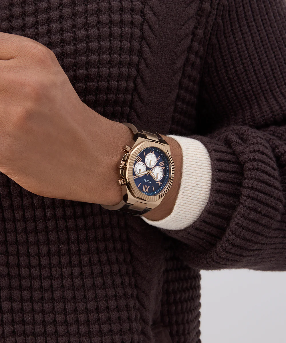 GUESS Mens Equity Brown Coffee Multi-function Watch - Image 3