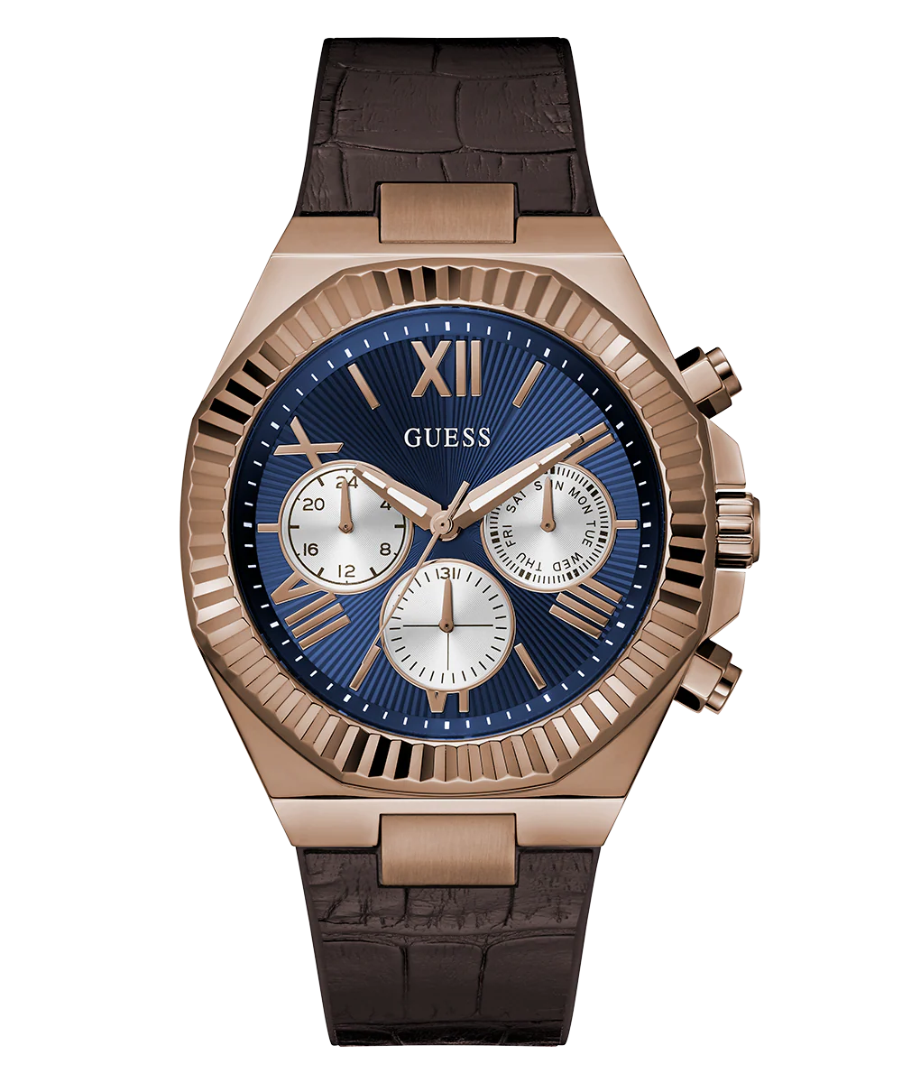 GUESS Mens Equity Brown Coffee Multi-function Watch - Image 4