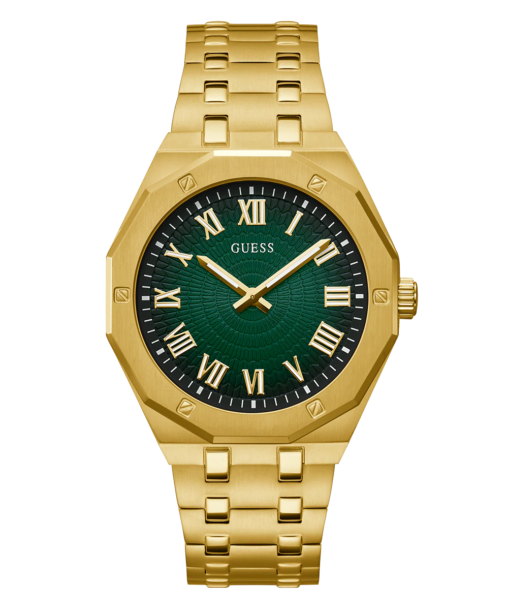 GUESS Mens Gold Tone Analog Watch - Image 4