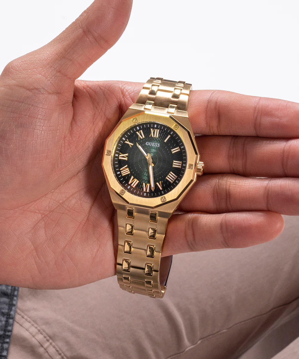 GUESS Mens Gold Tone Analog Watch - Image 6