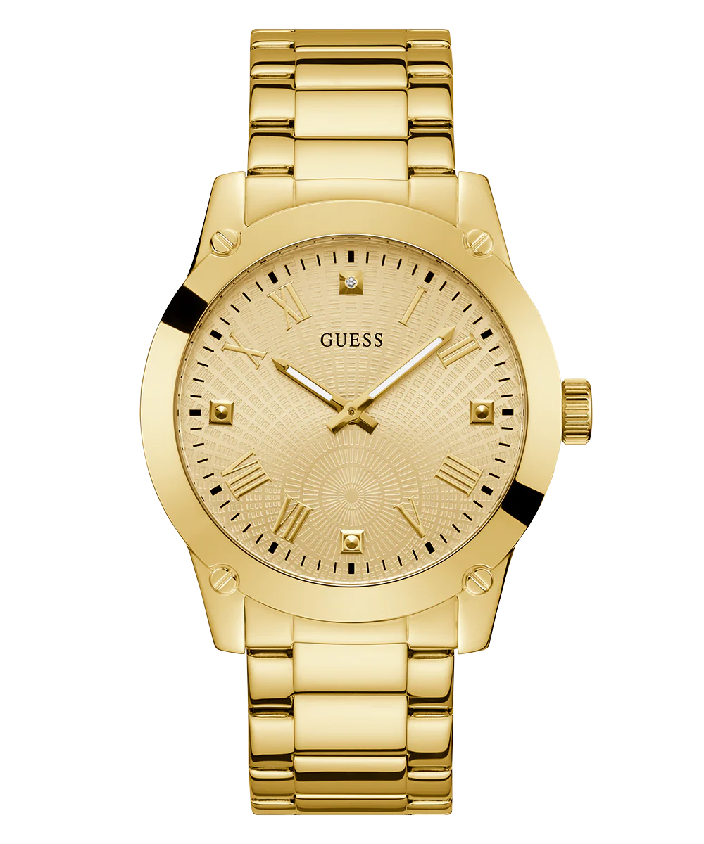 GUESS Mens Gold Tone Analog Watch - Image 3