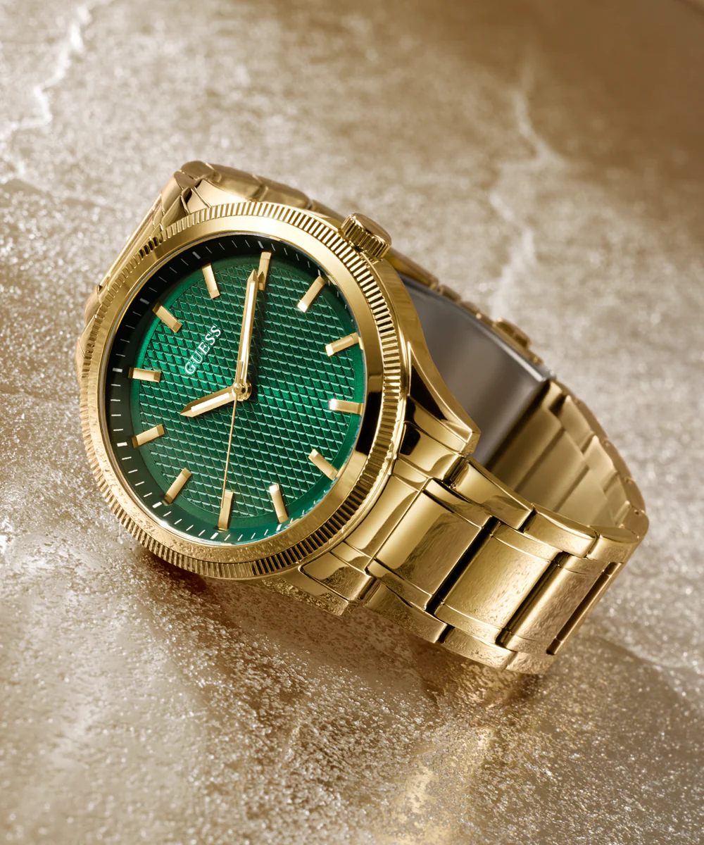 GUESS Mens Gold Tone Analog Watch - Image 4