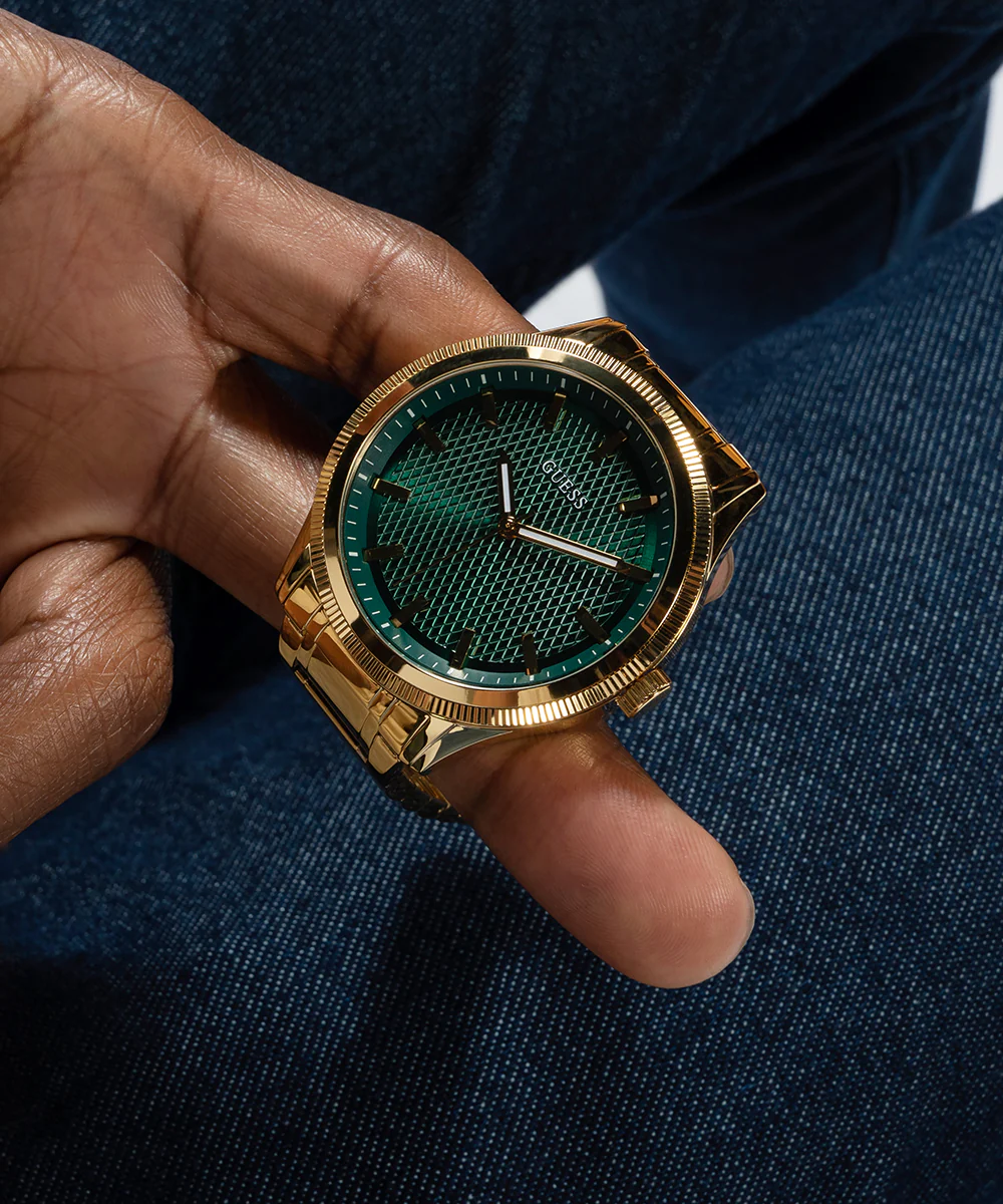 GUESS Mens Gold Tone Analog Watch - Image 7