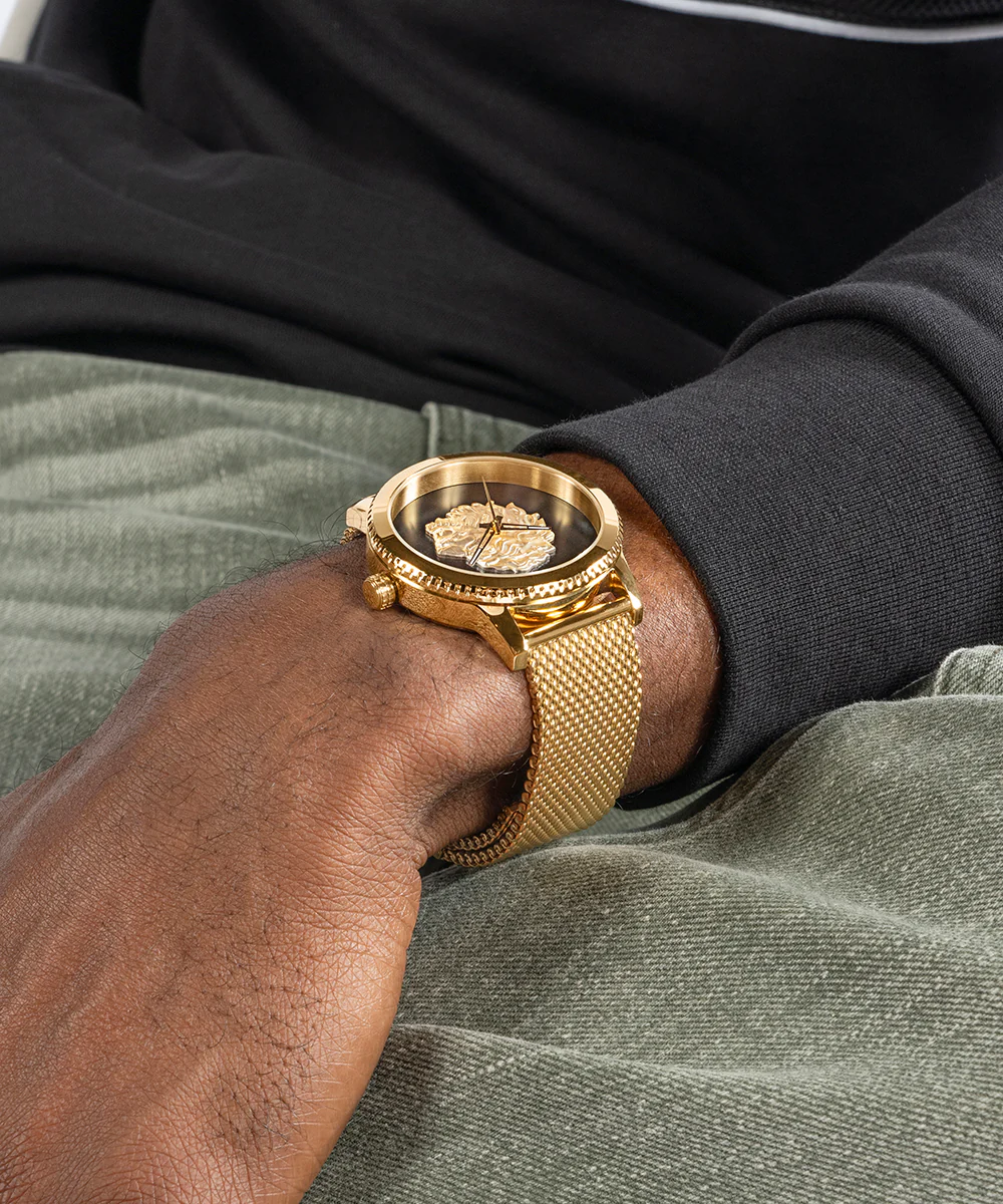 GUESS Mens Gold Tone Analog Watch - Image 3