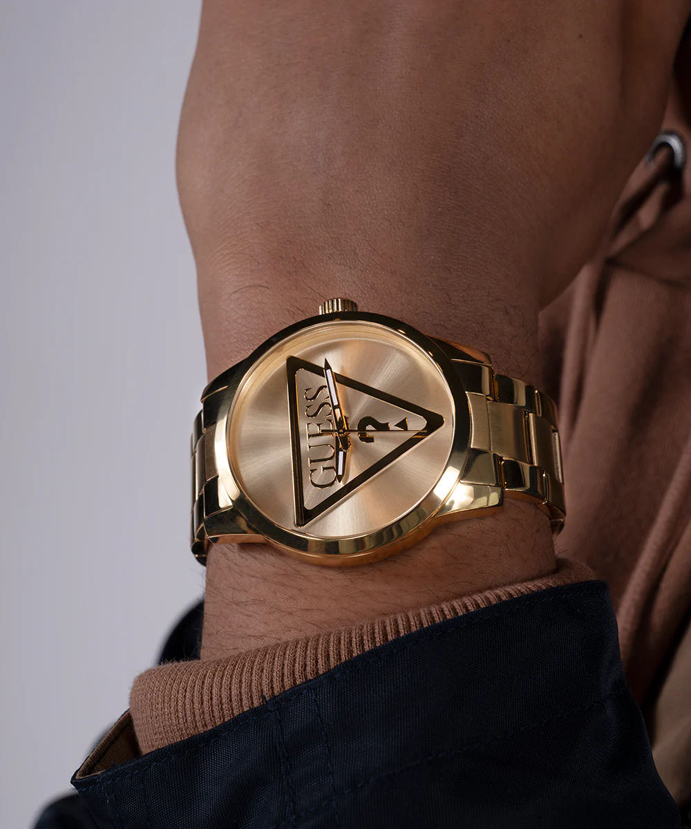 GUESS Mens Gold Tone Analog Watch - Image 3