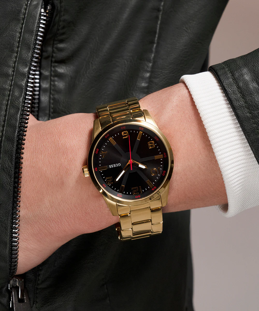 GUESS Mens Gold Tone Analog Watch - Image 3