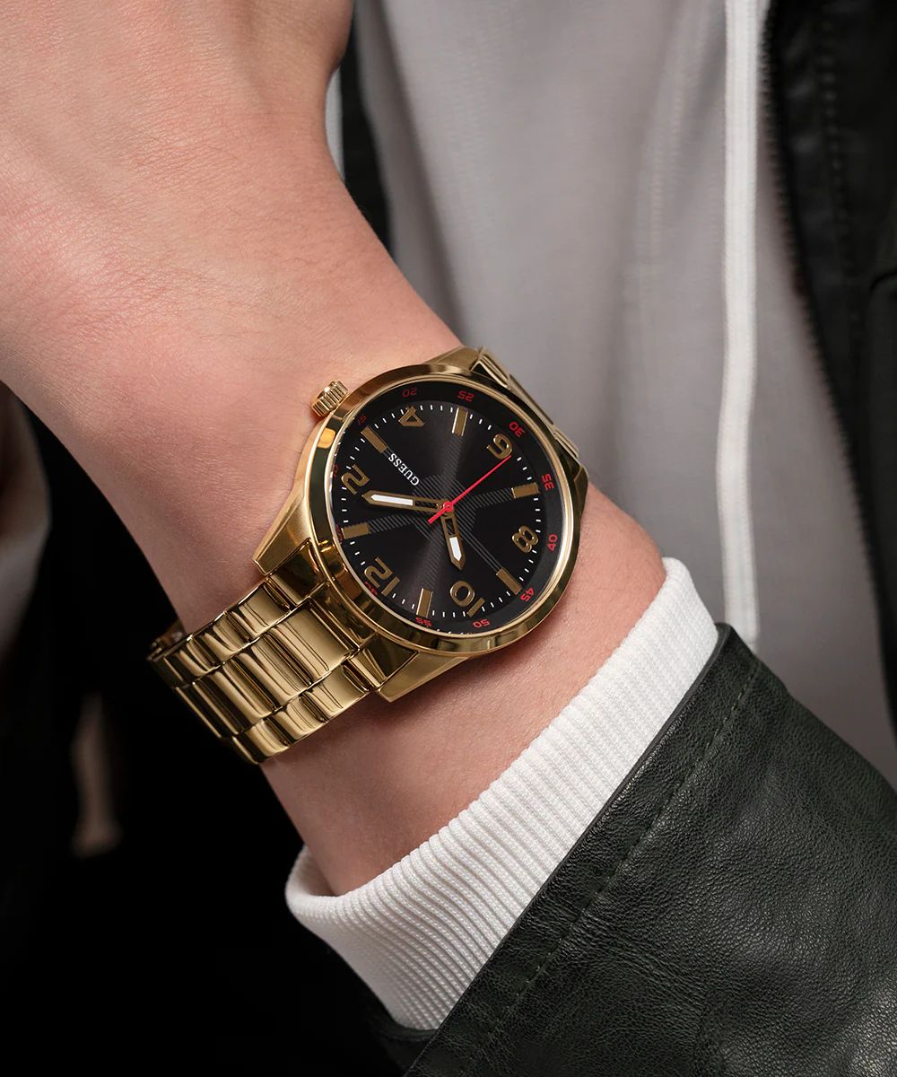 GUESS Mens Gold Tone Analog Watch - Image 6