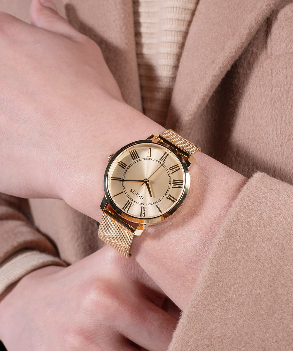GUESS Mens Gold Tone Analog Watch - Image 5