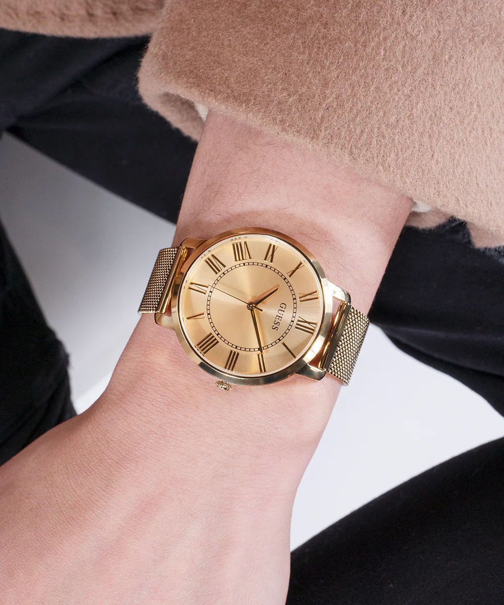 GUESS Mens Gold Tone Analog Watch - Image 6