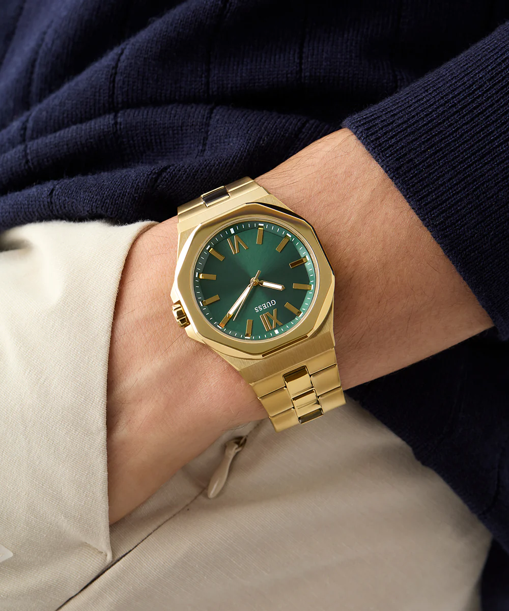 GUESS Mens Gold Tone Analog Watch - Image 3