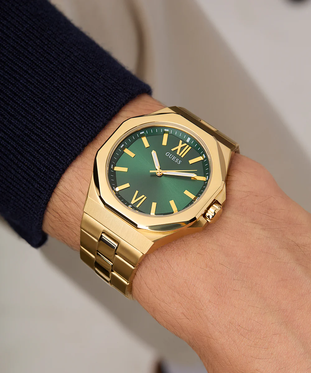 GUESS Mens Gold Tone Analog Watch - Image 6