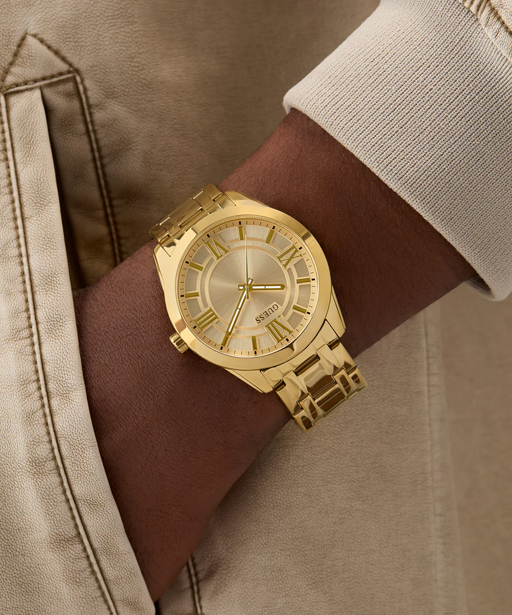 GUESS Mens Gold Tone Analog Watch - Image 3