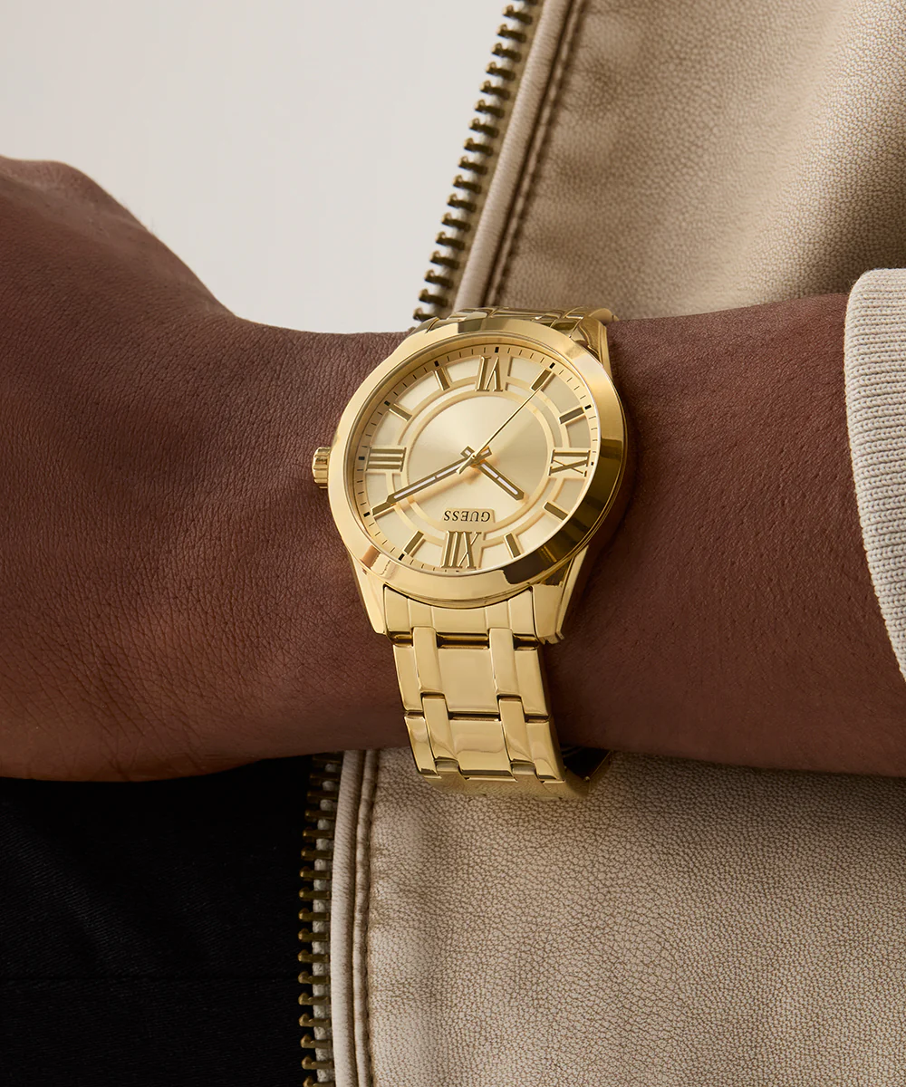 GUESS Mens Gold Tone Analog Watch - Image 6