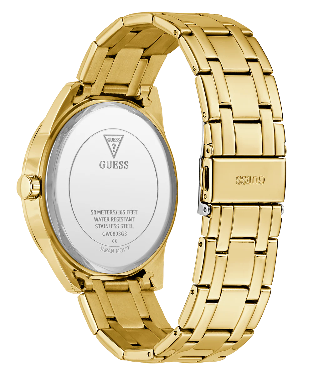 GUESS Mens Gold Tone Analog Watch - Image 7