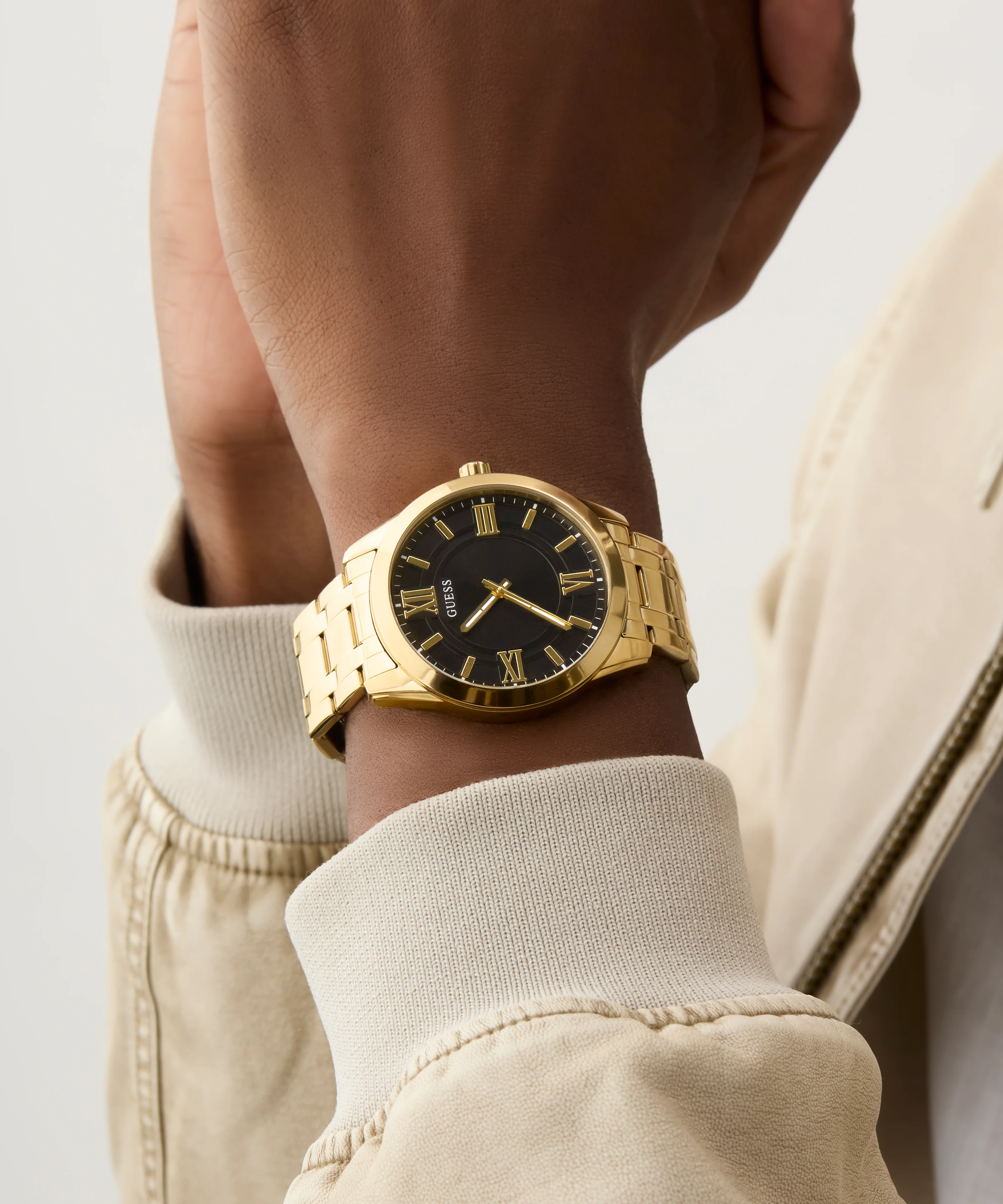 GUESS Mens Gold Tone Analog Watch - Image 3
