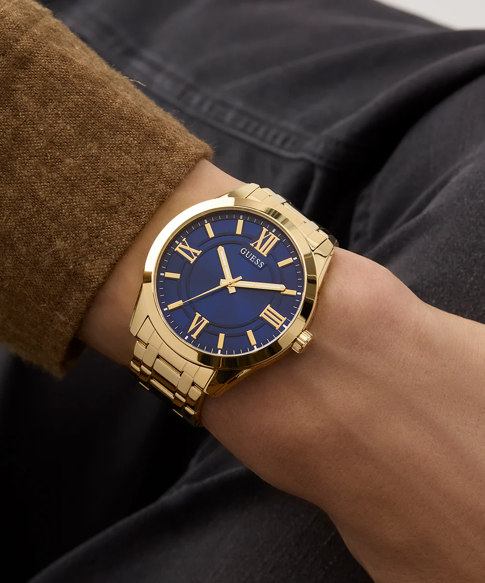 GUESS Mens Gold Tone Analog Watch - Image 4