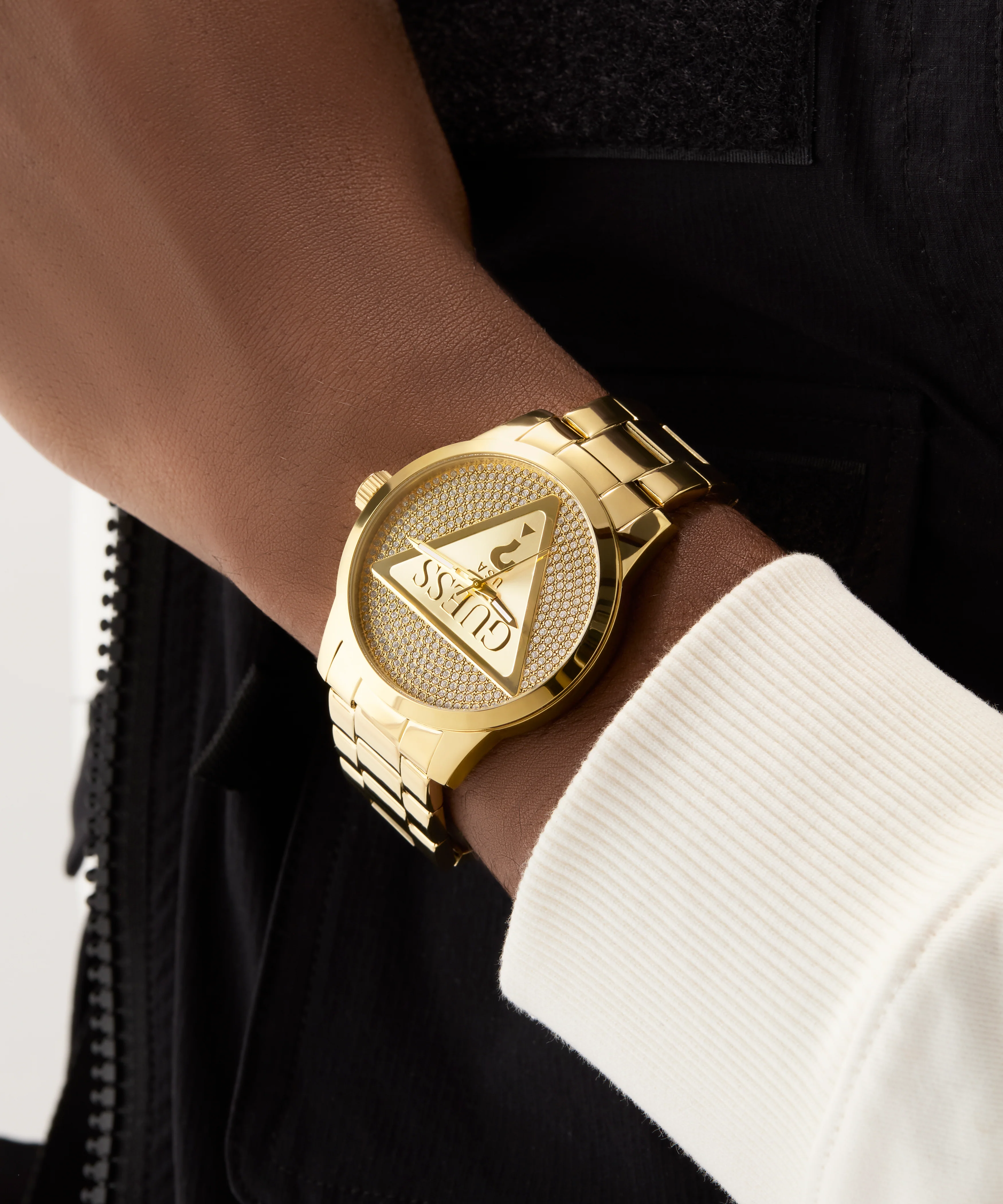 GUESS Mens Gold Tone Analog Watch - Image 3