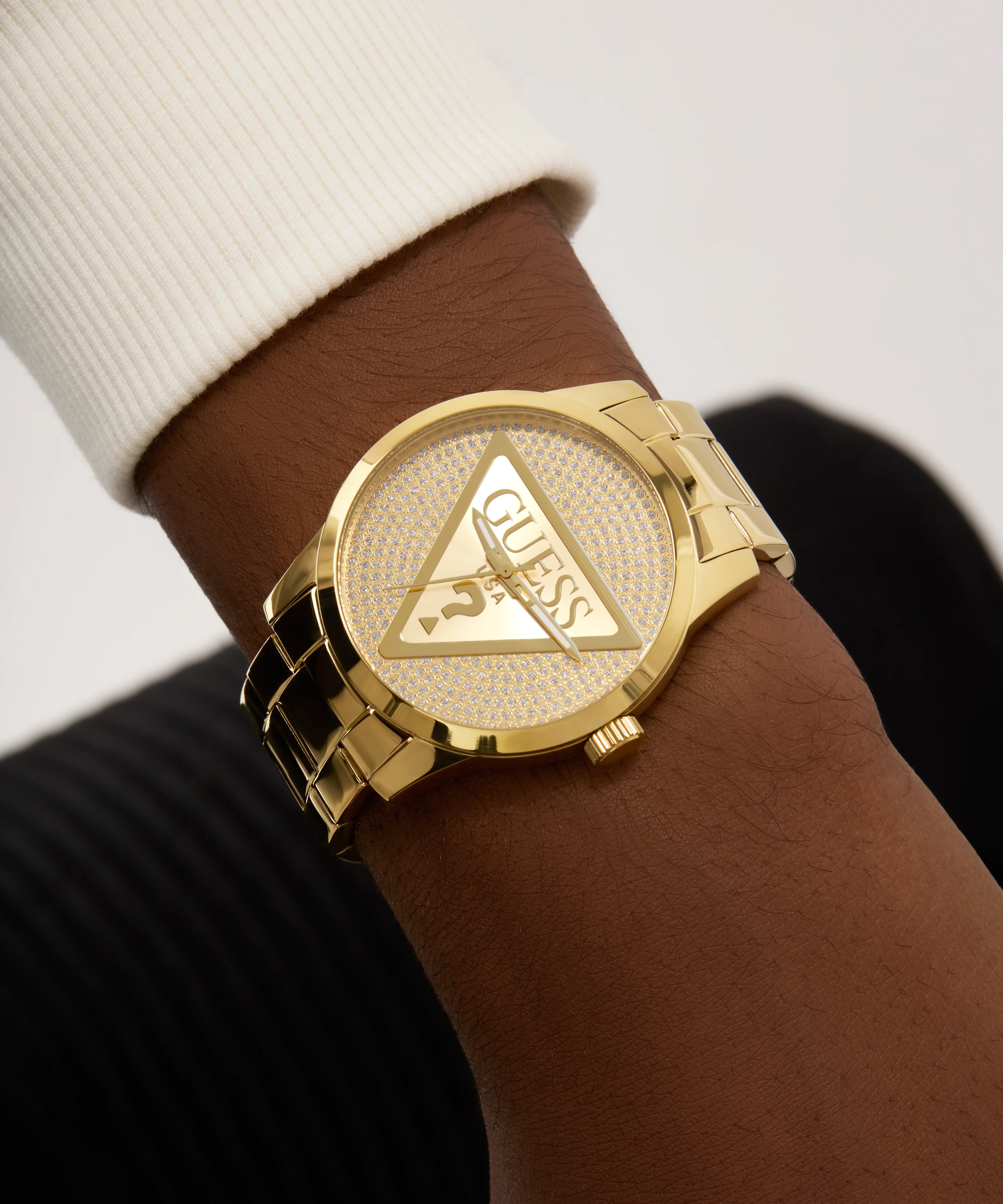 GUESS Mens Gold Tone Analog Watch - Image 5