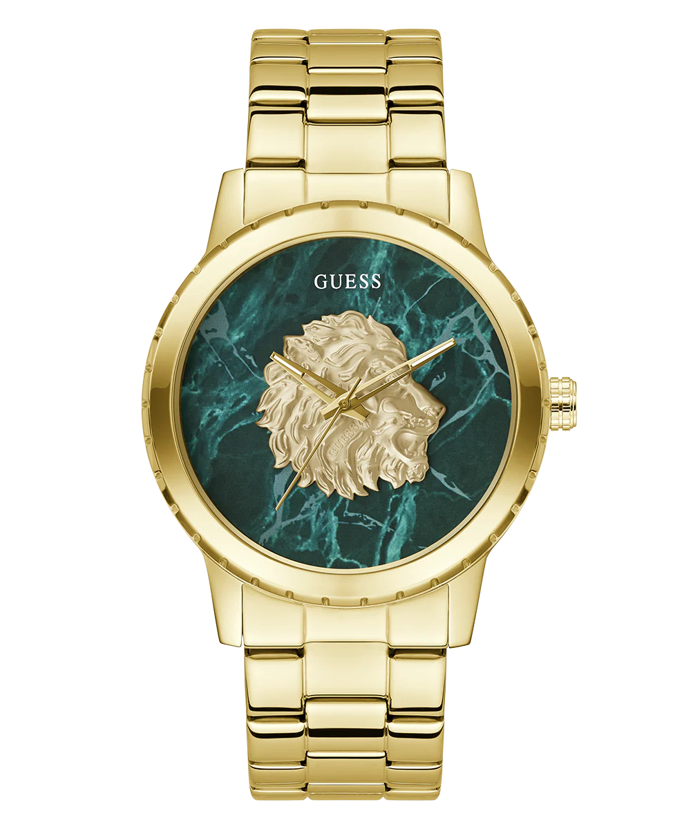 GUESS Mens Gold Tone Analog Watch - Image 4