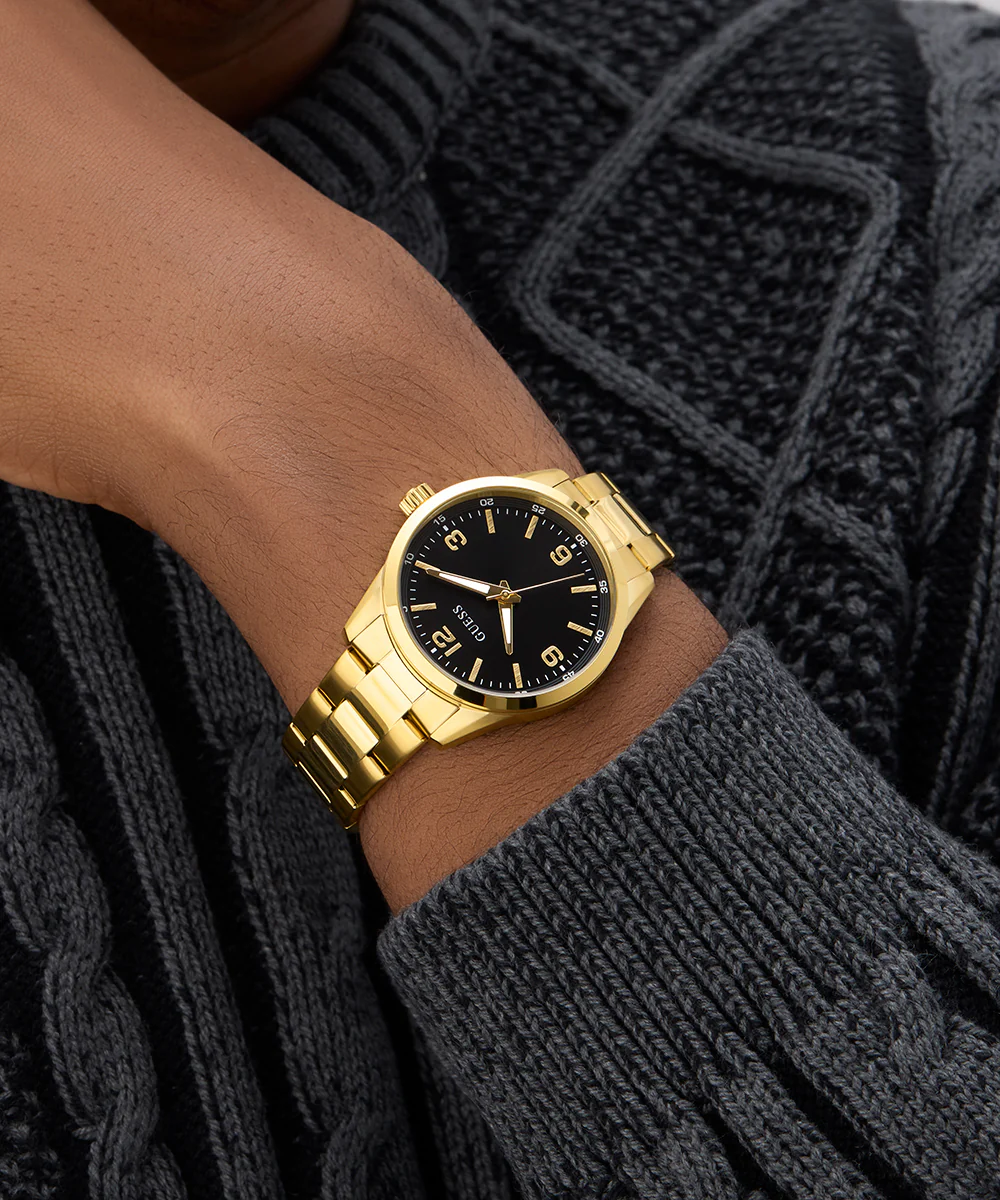GUESS Mens Gold Tone Analog Watch - Image 3