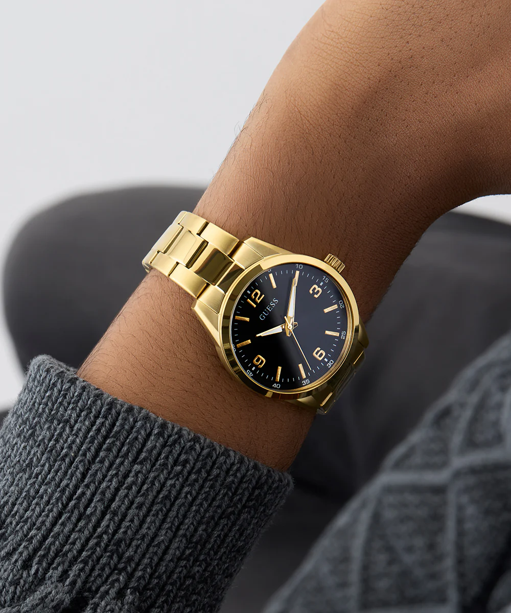 GUESS Mens Gold Tone Analog Watch - Image 5