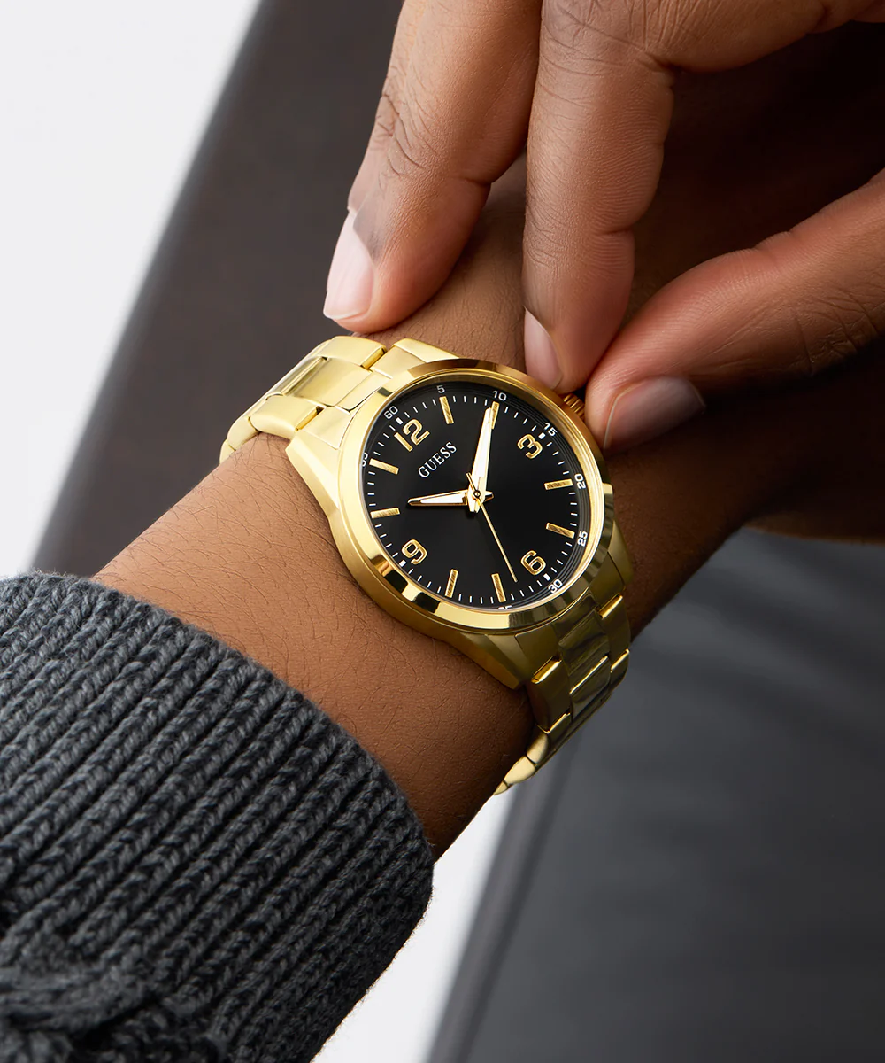 GUESS Mens Gold Tone Analog Watch - Image 6