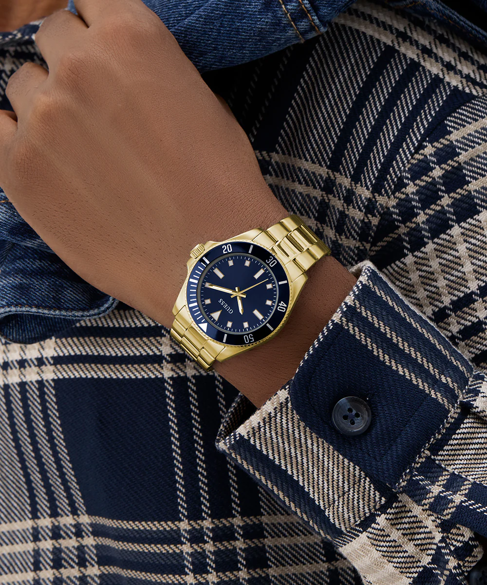 GUESS Mens Gold Tone Analog Watch - Image 2