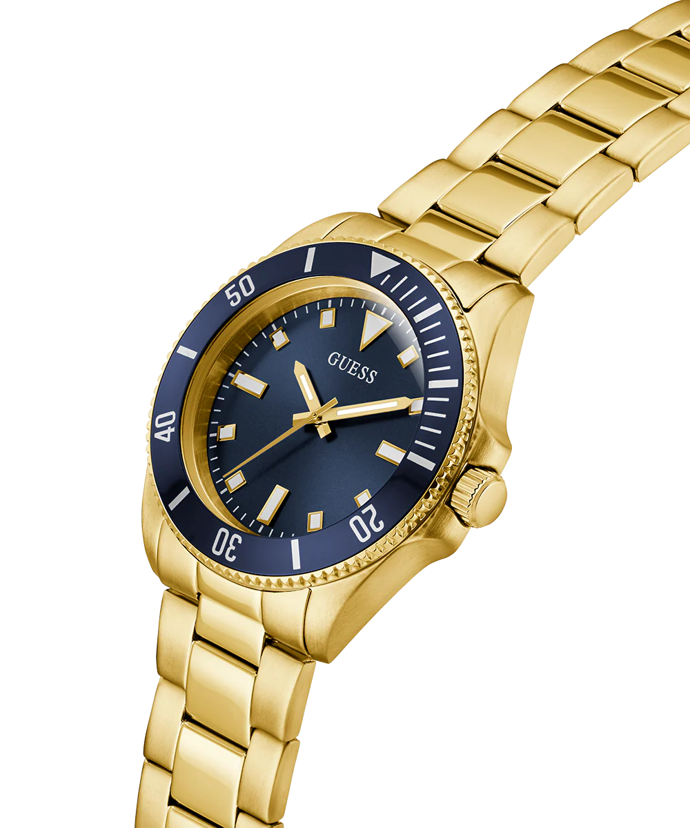 GUESS Mens Gold Tone Analog Watch - Image 3
