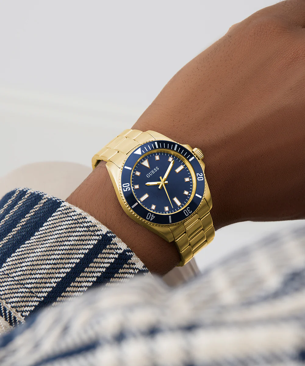 GUESS Mens Gold Tone Analog Watch - Image 6