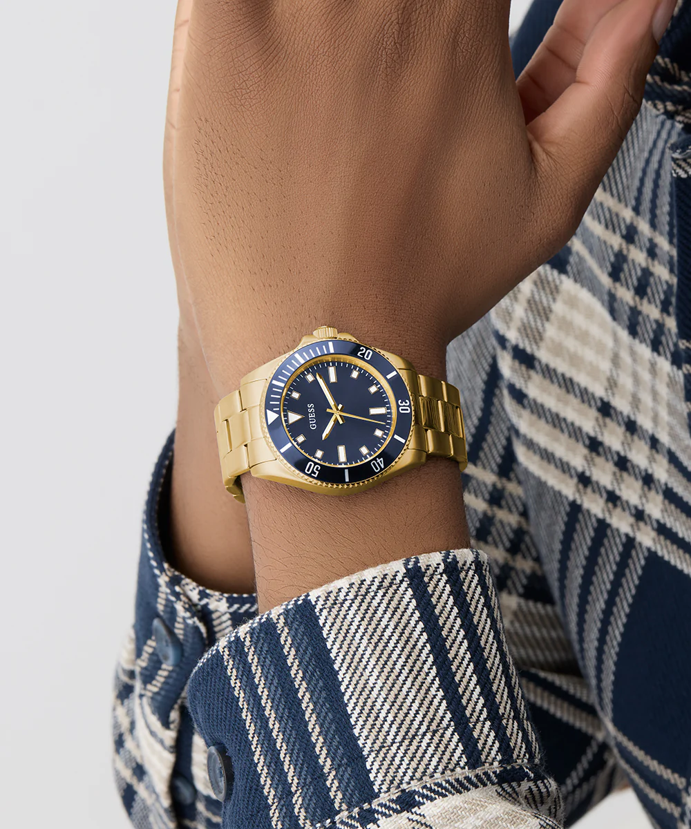 GUESS Mens Gold Tone Analog Watch - Image 7