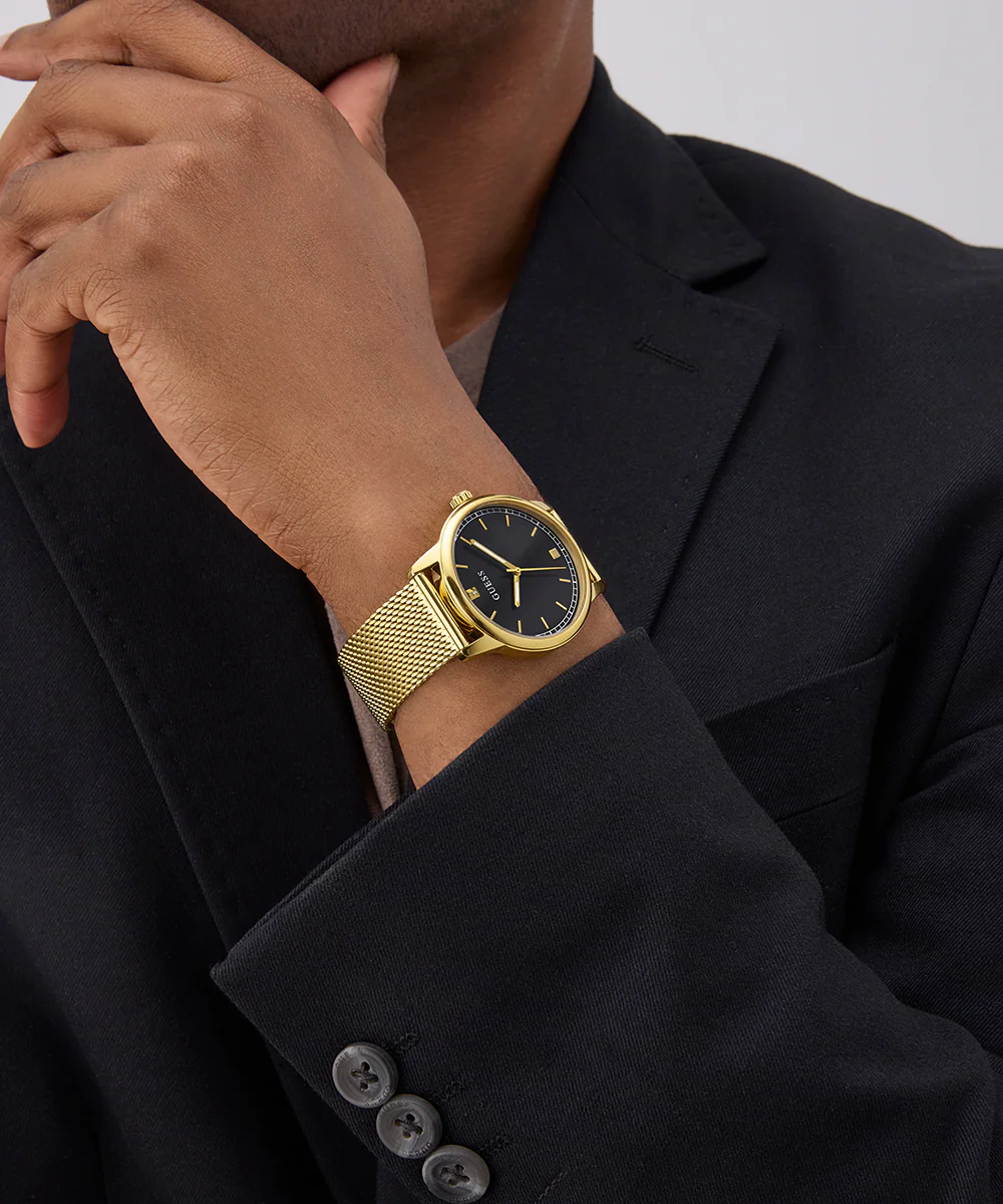 GUESS Mens Gold Tone Analog Watch - Image 3